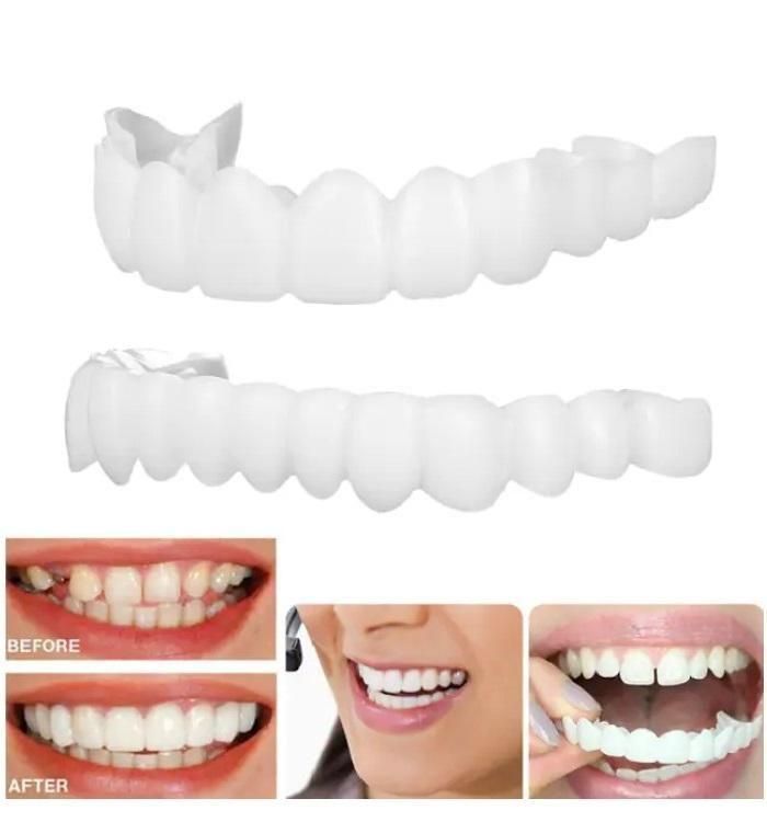 Snap-On Smile Veneers – Instant Perfect Smile Teeth Cover for Upper & Lower Jaw – One Size Fits All